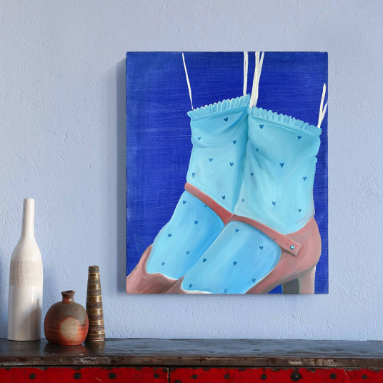 Blaue Söckchen mit mini Herzen