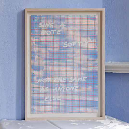 sing a note, softly, not the same as anyone else