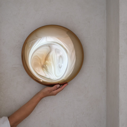 Contemporary Mirror Sculpture Marron