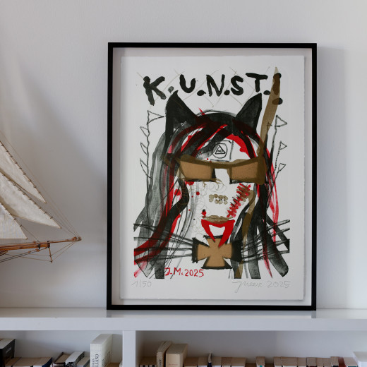 Jonathan Meese, DR. MEESEDRACULABABY, DER ERZKUNSTSOLDAT GEGEN VAMPIRE!!!!!!!! (I WEAR MY SUNGLASSES FOR TOTAL ART AT MIDNIGHT TOO, YEAH!!!!!!!!)